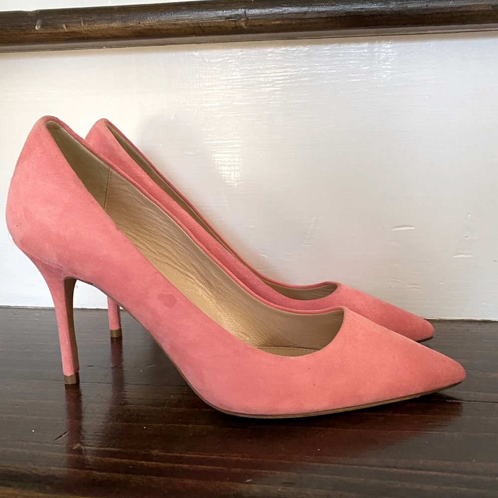 J Crew Suede Pink Heels, size 7.5